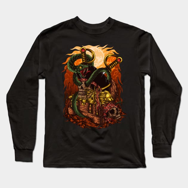 Pirate Treasure Chest Long Sleeve T-Shirt by Mandra